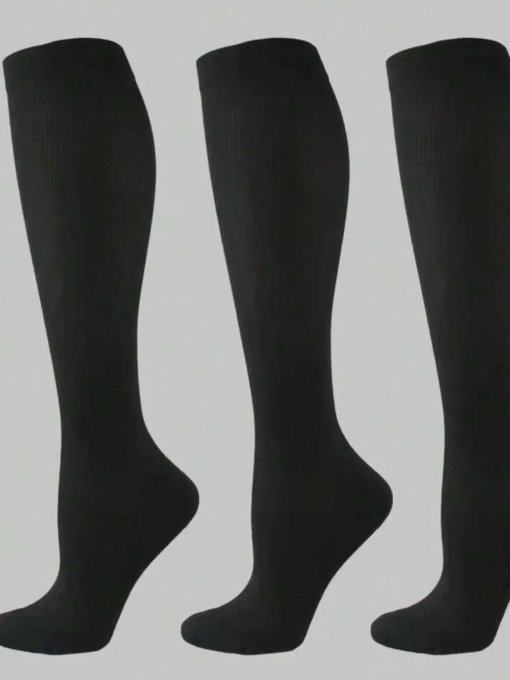 Set of 3 Pairs Black Compression Socks
